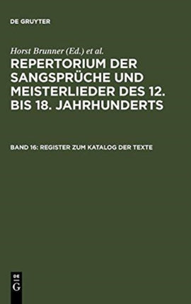 Register Zum Katalog Der Texte: Namen, Quellen, Bibelstellen, Datumsangaben