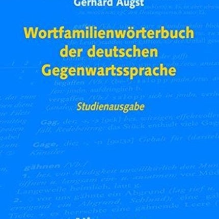 Wortfamilienwörterbuch Der Deutschen Gegenwartssprache