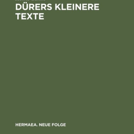 Dürers kleinere Texte