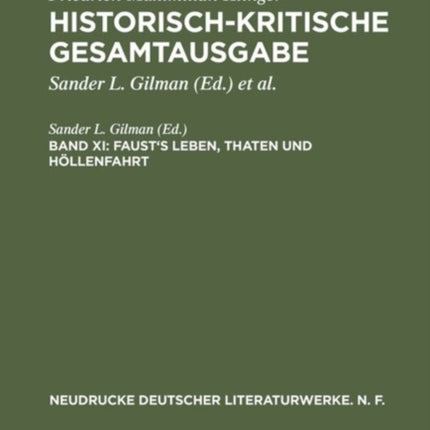 Historisch-kritische Gesamtausgabe, Band XI, Faust's Leben, Thaten und Höllenfahrt