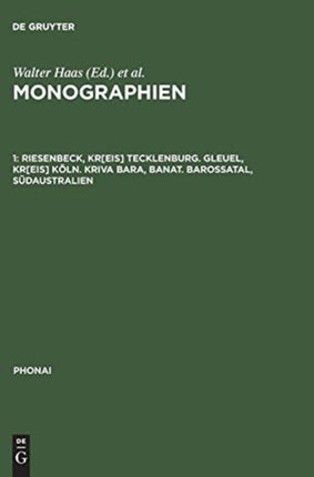 Monographien, 1, Riesenbeck, Kr[eis] Tecklenburg. Gleuel, Kr[eis] Köln. Kriva Bara, Banat. Barossatal, Südaustralien