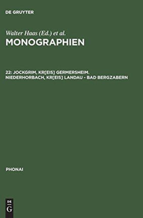 Monographien, 22, Jockgrim, Kr[eis] Germersheim. Niederhorbach, Kr[eis] Landau - Bad Bergzabern