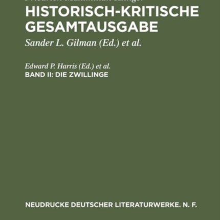 Historisch-kritische Gesamtausgabe, Band II, Die Zwillinge