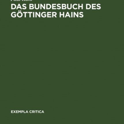 Das Bundesbuch des Göttinger Hains