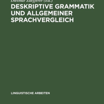 Deskriptive Grammatik und allgemeiner Sprachvergleich