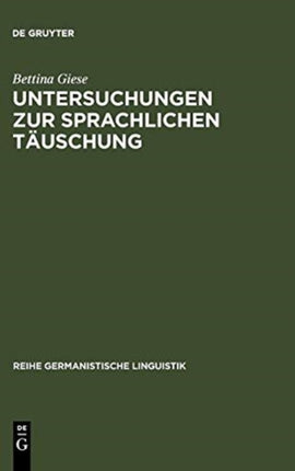 Untersuchungen Zur Sprachlichen Täuschung