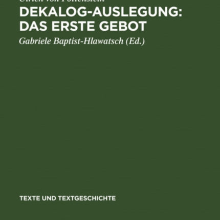 Dekalog-Auslegung: Das erste Gebot