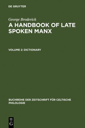 Dictionary Buchreihe der Zeitschrift fur Celtische Philologie