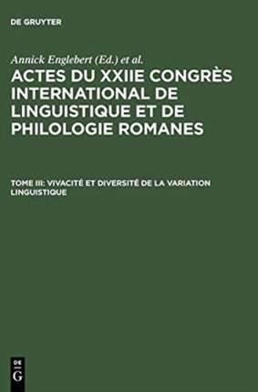 Vivacité Et Diversité de la Variation Linguistique