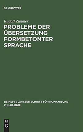 Probleme der Übersetzung formbetonter Sprache