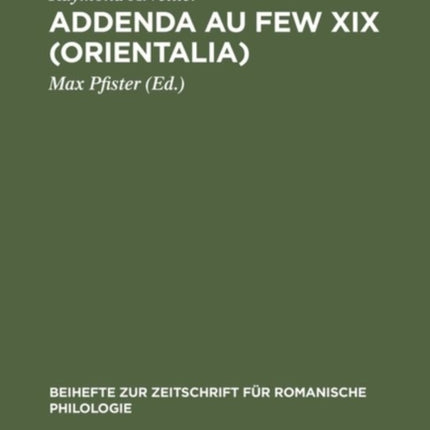 Addenda au FEW XIX (Orientalia)