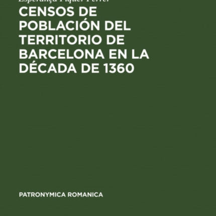 Censos de población del territorio de Barcelona en la década de 1360