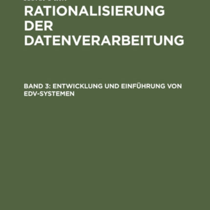 Entwicklung Und Einführung Von Edv-Systemen