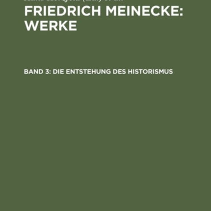 Die Entstehung des Historismus
