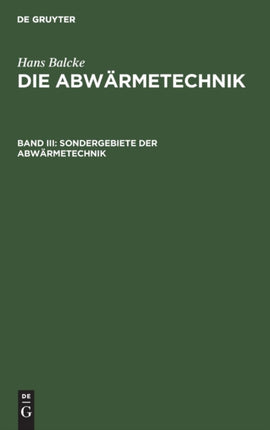 Sondergebiete Der Abwärmetechnik