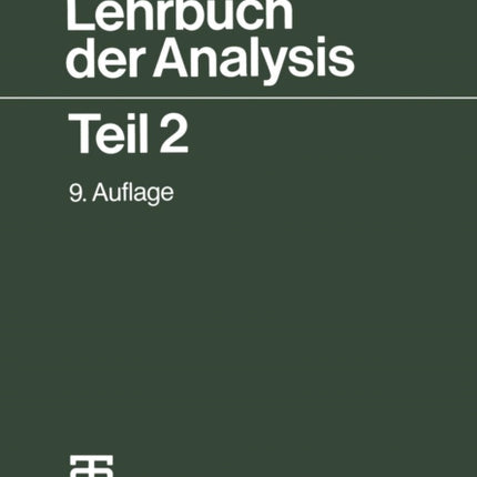 Lehrbuch der Analysis: Teil 2