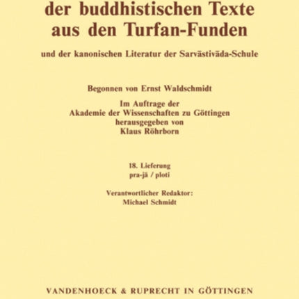 Sanskrit-WÃ¶rterbuch der buddhistischen Texte aus den Turfan-Funden. Lieferung 18: pra-ja / ploti