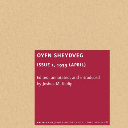 Oyfn Sheydveg. Issue 1, 1939 (April)