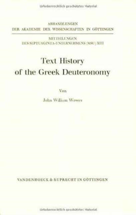 Text History Of The Greek Deuteronomy Forschungen Zur Kirchen Und Dogmengeschichte Part 2