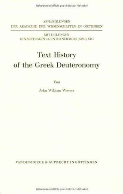 Text History Of The Greek Deuteronomy Forschungen Zur Kirchen Und Dogmengeschichte Part 2