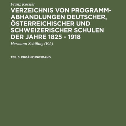 Ergänzungsband