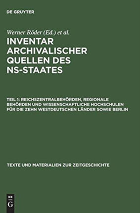 Reichszentralbehörden, regionale Behörden und