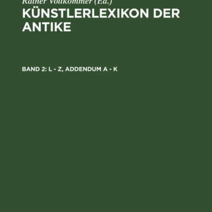 L - Z, Addendum A - K