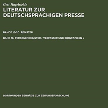 Personenregister ( Verfasser Und Biographien )