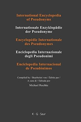 Tau Zzz International Encyclopedia of Pseudonyms Pseudonyms