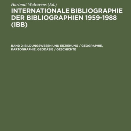 Bildungswesen und Erziehung / Geographie, Kartographie, Geodäsie / Geschichte