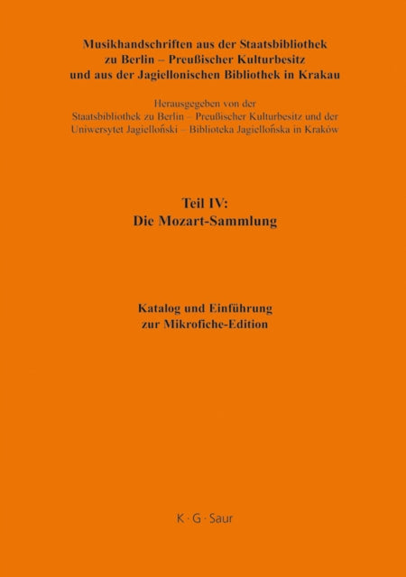 Katalog Und Einführung Zur Mikrofiche-Edition