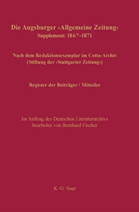 Register der Beiträger / Mitteiler