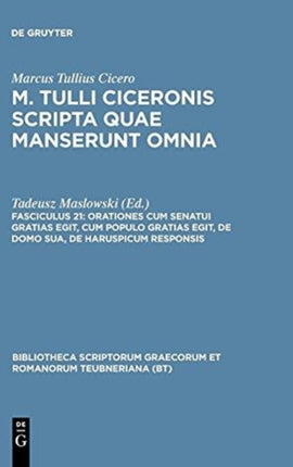 Orationes Cum Senatui Gratias Egit Cum Populo Gratias Egit de Domo Sua de Haruspicum Responsis