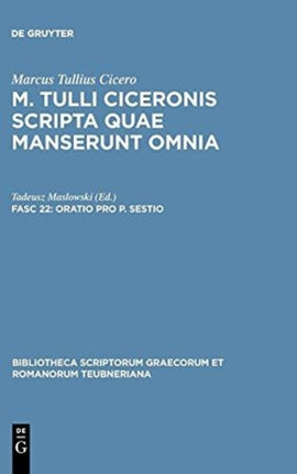 Oratio Pro P Sestio 1193 Bibliotheca Scriptorum Graecorum Et Romanorum Teubneriana