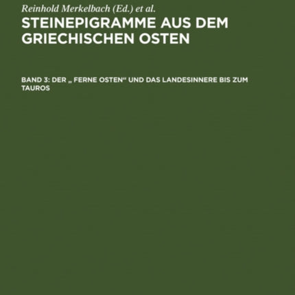 Steinepigramme Aus Dem Griech CB