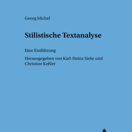 Stilistische Textanalyse: Eine Einfuehrung