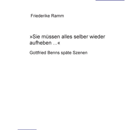 Sie muessen alles selber wieder aufheben ...: