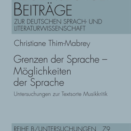 Grenzen der Sprache - Moeglichkeiten der Sprache:
