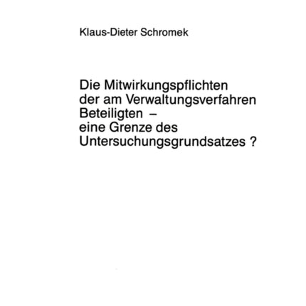 Die Mitwirkungspflichten Der Am