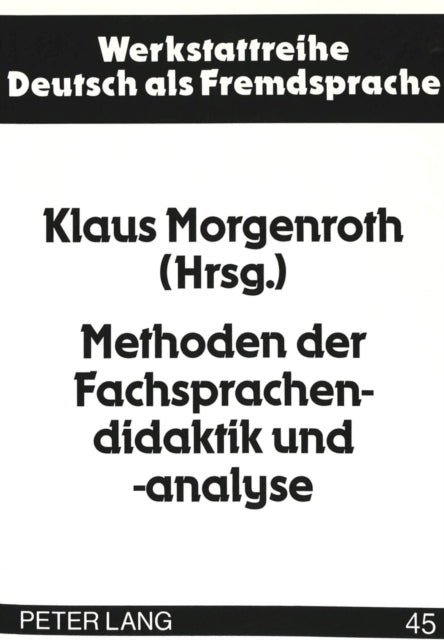 Methoden Der Fachsprachendidaktik Und -Analyse: