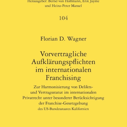 Vorvertragliche Aufklaerungspflichten im