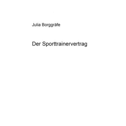 Der Sporttrainervertrag