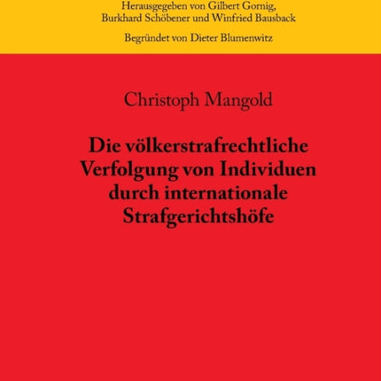 Die voelkerstrafrechtliche Verfolgung von
