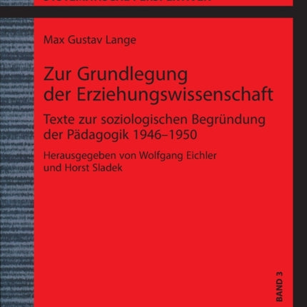 Zur Grundlegung der Erziehungswissenschaft: Texte