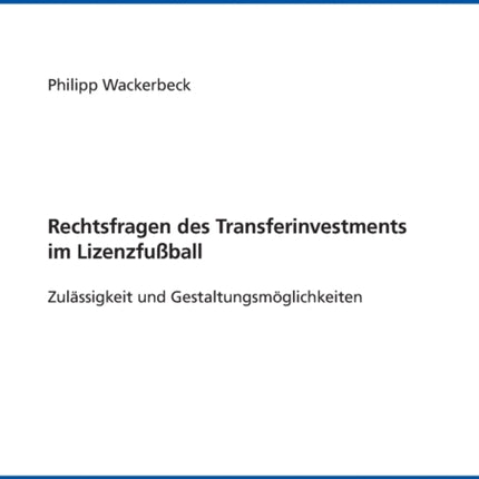 Rechtsfragen des Transferinvestments im