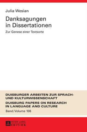 Danksagungen in Dissertationen: Zur Genese einer