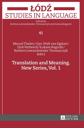 Translation and Meaning: New Series, Vol. 1