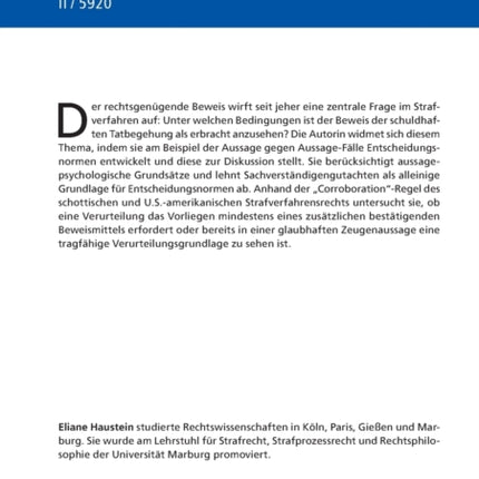 Zu den Entscheidungsnormen bei Aussage gegen