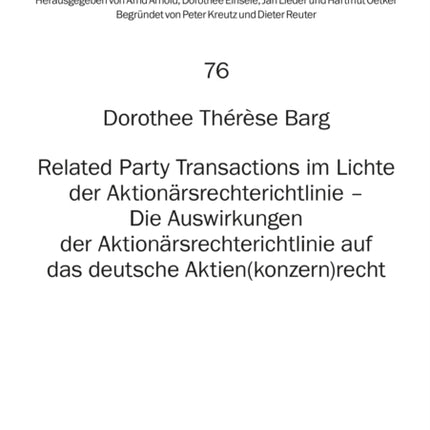 Related Party Transactions im Lichte der