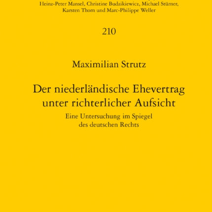 Der niederlaendische Ehevertrag unter